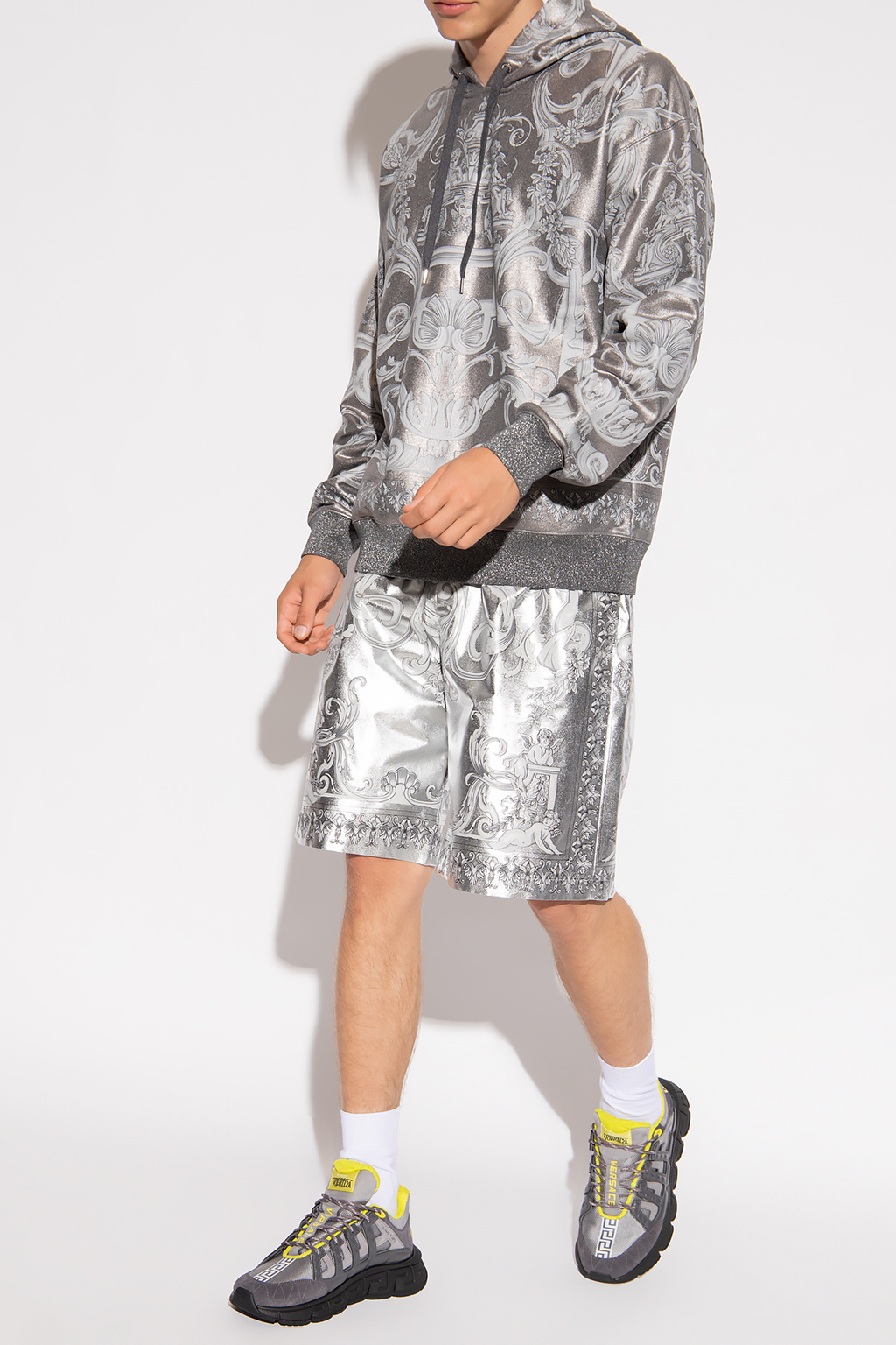 Hoodie with Baroque pattern Versace - storage caps clothing